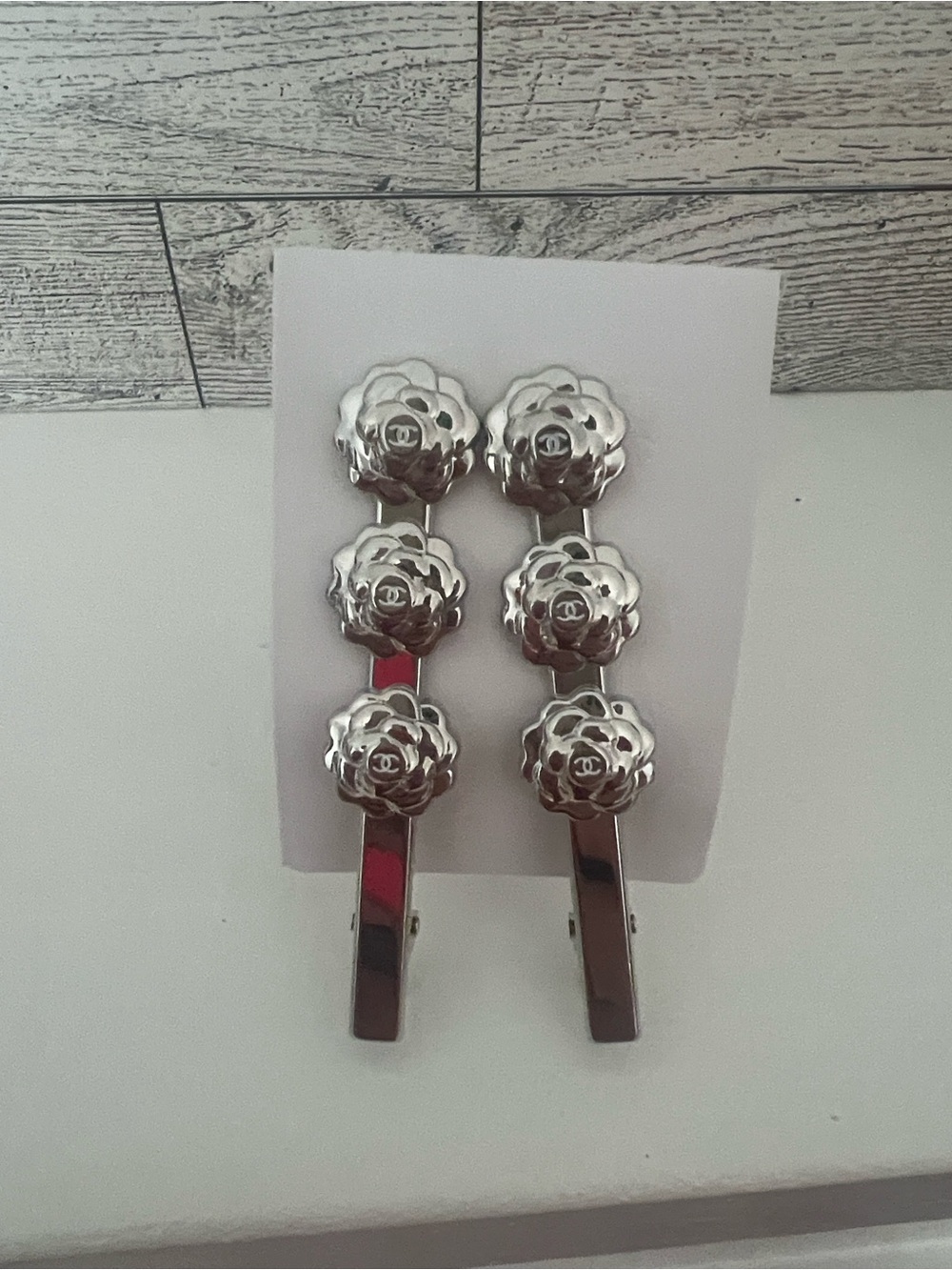 Silver Floral Clip Hair Pins - Women Accessories